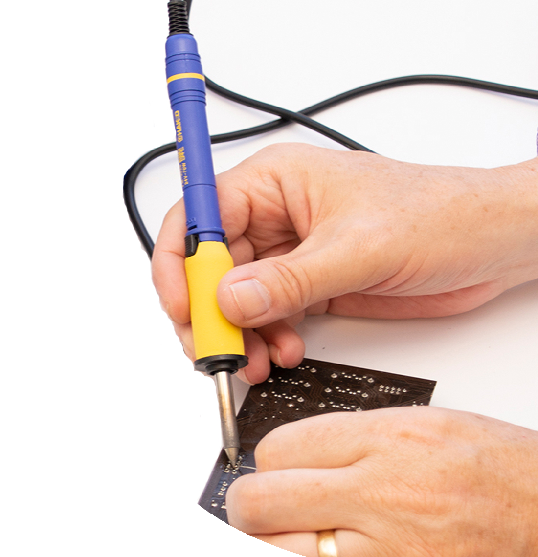 soldering iron hands